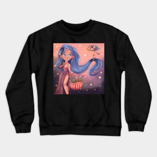 The girl with blue hair Crewneck Sweatshirt